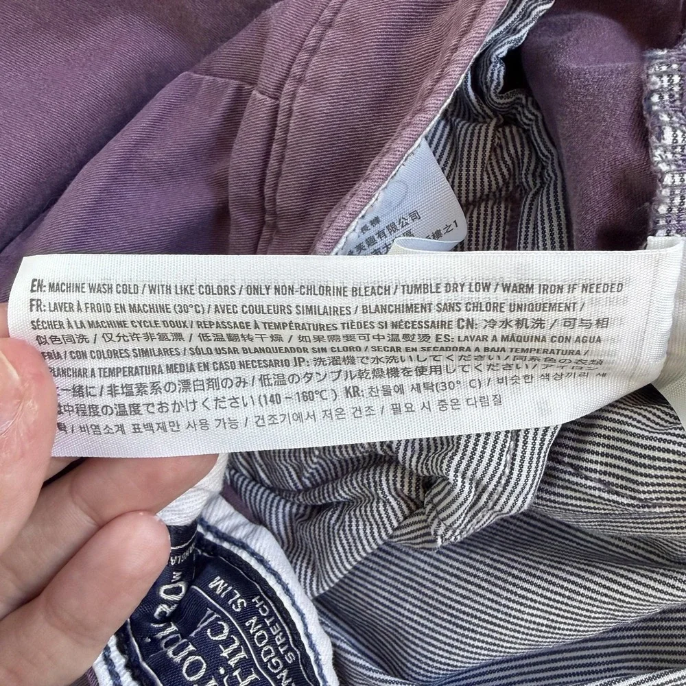 Abercrombie & Fitch Pants Mens 30x30 Purple Chino Langdon Slim Stretch Casual